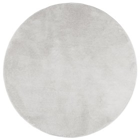 vidaXL Teppich OVIEDO Kurzflor Grau Ø 100 cm