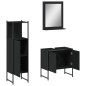 vidaXL 3-tlg. Badmöbel-Set Schwarz Holzwerkstoff vidaXL 3-tlg. Badmöbel-Set Schwarz Holzwerkstoff