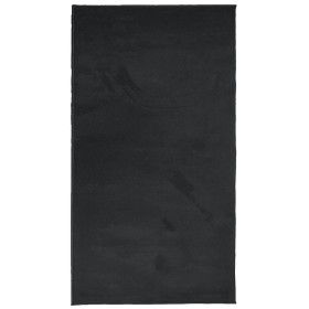 vidaXL Teppich OVIEDO Kurzflor Schwarz 60x110 cm