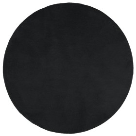 vidaXL Teppich OVIEDO Kurzflor Schwarz Ø 80 cm