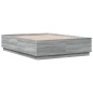 vidaXL Bettgestell mit LED Grau Sonoma 120x190 cm Holzwerkstoff vidaXL Bettgestell mit LED Grau Sonoma 120x190 cm Holzwerkstoff