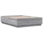 vidaXL Bettgestell mit LED Grau Sonoma 120x190 cm Holzwerkstoff vidaXL Bettgestell mit LED Grau Sonoma 120x190 cm Holzwerkstoff