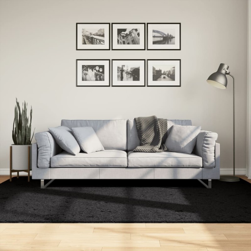 vidaXL Teppich OVIEDO Kurzflor Schwarz 160x230 cm vidaXL Teppich OVIEDO Kurzflor Schwarz 160x230 cm