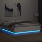 vidaXL Bettgestell mit LED Weiß 200x200 cm Holzwerkstoff vidaXL Bettgestell mit LED Weiß 200x200 cm Holzwerkstoff