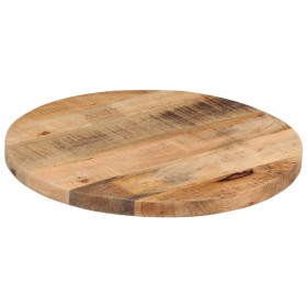 vidaXL Tischplatte Ø 40x3,8 cm Rund Raues Massives Mangoholz