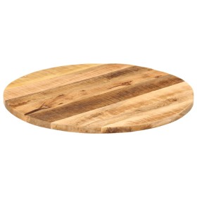 vidaXL Tischplatte Ø 90x3,8 cm Rund Raues Massives Mangoholz