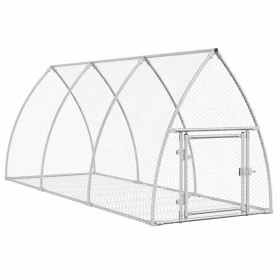 vidaXL Kaninchenkäfig Silbern 300x105x120 cm Verzinkter Stahl