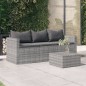 vidaXL Gartensofa 3-Sitzer mit Kissen Grau Poly Rattan vidaXL Gartensofa 3-Sitzer mit Kissen Grau Poly Rattan