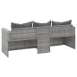 vidaXL Gartensofa 3-Sitzer mit Kissen Grau Poly Rattan vidaXL Gartensofa 3-Sitzer mit Kissen Grau Poly Rattan