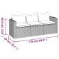 vidaXL Gartensofa 3-Sitzer mit Kissen Grau Poly Rattan vidaXL Gartensofa 3-Sitzer mit Kissen Grau Poly Rattan