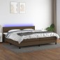 vidaXL Boxspringbett mit Matratze & LED Dunkelbraun 200x200 cm Stoff vidaXL Boxspringbett mit Matratze & LED Dunkelbraun 200x200 cm Stoff