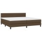 vidaXL Boxspringbett mit Matratze & LED Dunkelbraun 200x200 cm Stoff vidaXL Boxspringbett mit Matratze & LED Dunkelbraun 200x200 cm Stoff