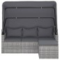 vidaXL 3-Sitzer-Gartensofa mit Dach und Fußhocker Grau Poly Rattan vidaXL 3-Sitzer-Gartensofa mit Dach und Fußhocker Grau Poly Rattan