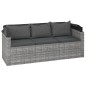 vidaXL 3-Sitzer-Gartensofa mit Dach und Fußhocker Grau Poly Rattan vidaXL 3-Sitzer-Gartensofa mit Dach und Fußhocker Grau Poly Rattan