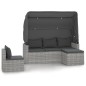 vidaXL 4-tlg. Garten-Sofagarnitur mit Kissen Grau Poly Rattan vidaXL 4-tlg. Garten-Sofagarnitur mit Kissen Grau Poly Rattan