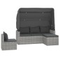 vidaXL 4-tlg. Garten-Sofagarnitur mit Kissen Grau Poly Rattan vidaXL 4-tlg. Garten-Sofagarnitur mit Kissen Grau Poly Rattan