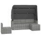vidaXL 4-tlg. Garten-Sofagarnitur mit Kissen Grau Poly Rattan vidaXL 4-tlg. Garten-Sofagarnitur mit Kissen Grau Poly Rattan
