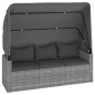 vidaXL 4-tlg. Garten-Sofagarnitur mit Kissen Grau Poly Rattan vidaXL 4-tlg. Garten-Sofagarnitur mit Kissen Grau Poly Rattan