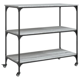 vidaXL Küchenwagen Grau Sonoma 102x50x95 cm Holzwerkstoff