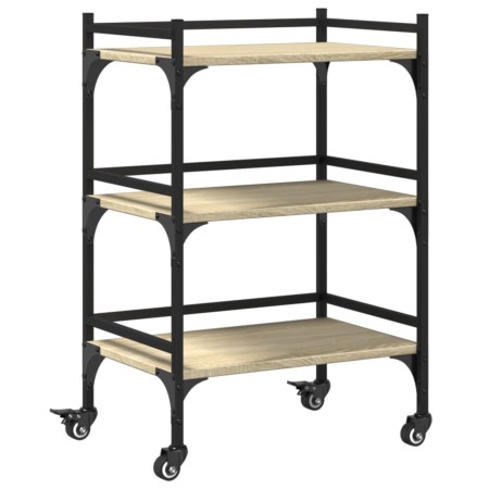 vidaXL Küchenwagen Sonoma-Eiche 50x35x75,5 cm Holzwerkstoff
