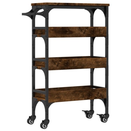 vidaXL Küchenwagen Räuchereiche 53x20x76 cm Holzwerkstoff