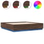 vidaXL Bettgestell mit LED Braun Eichen-Optik 200x200 cm Holzwerkstoff vidaXL Bettgestell mit LED Braun Eichen-Optik 200x200 cm Holzwerkstoff