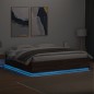 vidaXL Bettgestell mit LED Braun Eichen-Optik 200x200 cm Holzwerkstoff vidaXL Bettgestell mit LED Braun Eichen-Optik 200x200 cm Holzwerkstoff