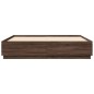 vidaXL Bettgestell mit LED Braun Eichen-Optik 200x200 cm Holzwerkstoff vidaXL Bettgestell mit LED Braun Eichen-Optik 200x200 cm Holzwerkstoff