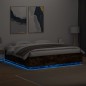 vidaXL Bettgestell mit LED Räuchereiche 180x200 cm Holzwerkstoff vidaXL Bettgestell mit LED Räuchereiche 180x200 cm Holzwerkstoff