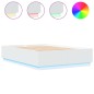 vidaXL Bettgestell mit LED Weiß 150x200 cm Holzwerkstoff vidaXL Bettgestell mit LED Weiß 150x200 cm Holzwerkstoff