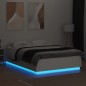 vidaXL Bettgestell mit LED Weiß 150x200 cm Holzwerkstoff vidaXL Bettgestell mit LED Weiß 150x200 cm Holzwerkstoff