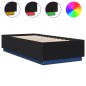 vidaXL Bettgestell mit LED Schwarz 90x200 cm Holzwerkstoff vidaXL Bettgestell mit LED Schwarz 90x200 cm Holzwerkstoff