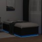 vidaXL Bettgestell mit LED Schwarz 90x200 cm Holzwerkstoff vidaXL Bettgestell mit LED Schwarz 90x200 cm Holzwerkstoff
