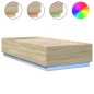 vidaXL Bettgestell mit LED Sonoma-Eiche 100x200 cm Holzwerkstoff vidaXL Bettgestell mit LED Sonoma-Eiche 100x200 cm Holzwerkstoff