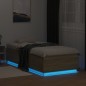 vidaXL Bettgestell mit LED Sonoma-Eiche 100x200 cm Holzwerkstoff vidaXL Bettgestell mit LED Sonoma-Eiche 100x200 cm Holzwerkstoff