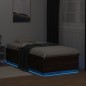 vidaXL Bettgestell mit LED Braun Eichen-Optik 90x200 cm Holzwerkstoff vidaXL Bettgestell mit LED Braun Eichen-Optik 90x200 cm Holzwerkstoff