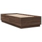 vidaXL Bettgestell mit LED Braun Eichen-Optik 90x200 cm Holzwerkstoff vidaXL Bettgestell mit LED Braun Eichen-Optik 90x200 cm Holzwerkstoff