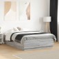 vidaXL Bettgestell mit LED Grau Sonoma 140x190 cm Holzwerkstoff vidaXL Bettgestell mit LED Grau Sonoma 140x190 cm Holzwerkstoff