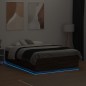 vidaXL Bettgestell mit LED Braun Eichen-Optik 120x190 cm Holzwerkstoff vidaXL Bettgestell mit LED Braun Eichen-Optik 120x190 cm Holzwerkstoff