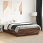 vidaXL Bettgestell mit LED Braun Eichen-Optik 120x190 cm Holzwerkstoff vidaXL Bettgestell mit LED Braun Eichen-Optik 120x190 cm Holzwerkstoff