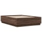 vidaXL Bettgestell mit LED Braun Eichen-Optik 120x190 cm Holzwerkstoff vidaXL Bettgestell mit LED Braun Eichen-Optik 120x190 cm Holzwerkstoff