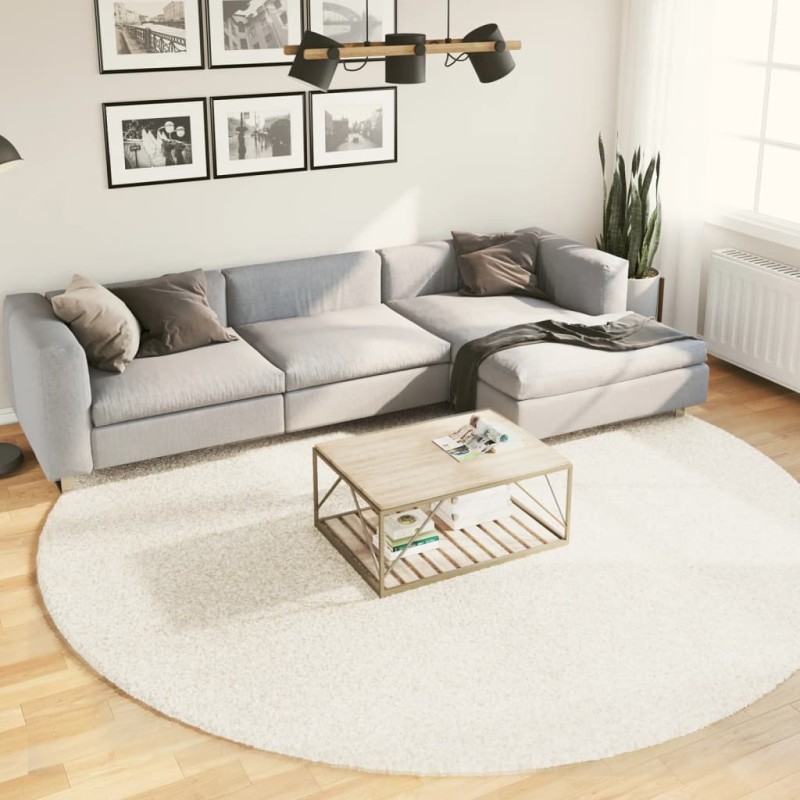 vidaXL Teppich OVIEDO Kurzflor Beige Ø 280 cm vidaXL Teppich OVIEDO Kurzflor Beige Ø 280 cm