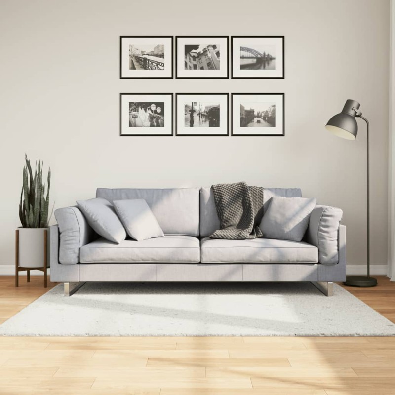 vidaXL Teppich OVIEDO Kurzflor Creme 120x120 cm vidaXL Teppich OVIEDO Kurzflor Creme 120x120 cm