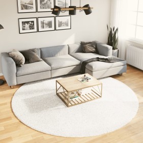 vidaXL Teppich OVIEDO Kurzflor Creme Ø 240 cm