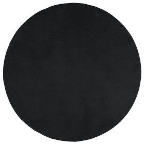 vidaXL Teppich OVIEDO Kurzflor Schwarz Ø 100 cm
