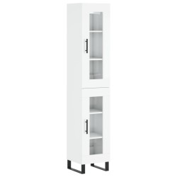 vidaXL Highboard Hochglanz-Weiß 34,5x34x180 cm Holzwerkstoff