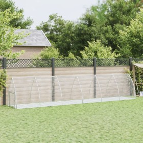vidaXL Kaninchenkäfig Silbern 600x105x120 cm Verzinkter Stahl