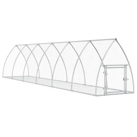 vidaXL Kaninchenkäfig Silbern 600x105x120 cm Verzinkter Stahl