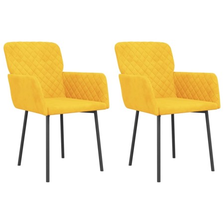 vidaXL Esszimmerstühle 2 Stk. Gelb Samt