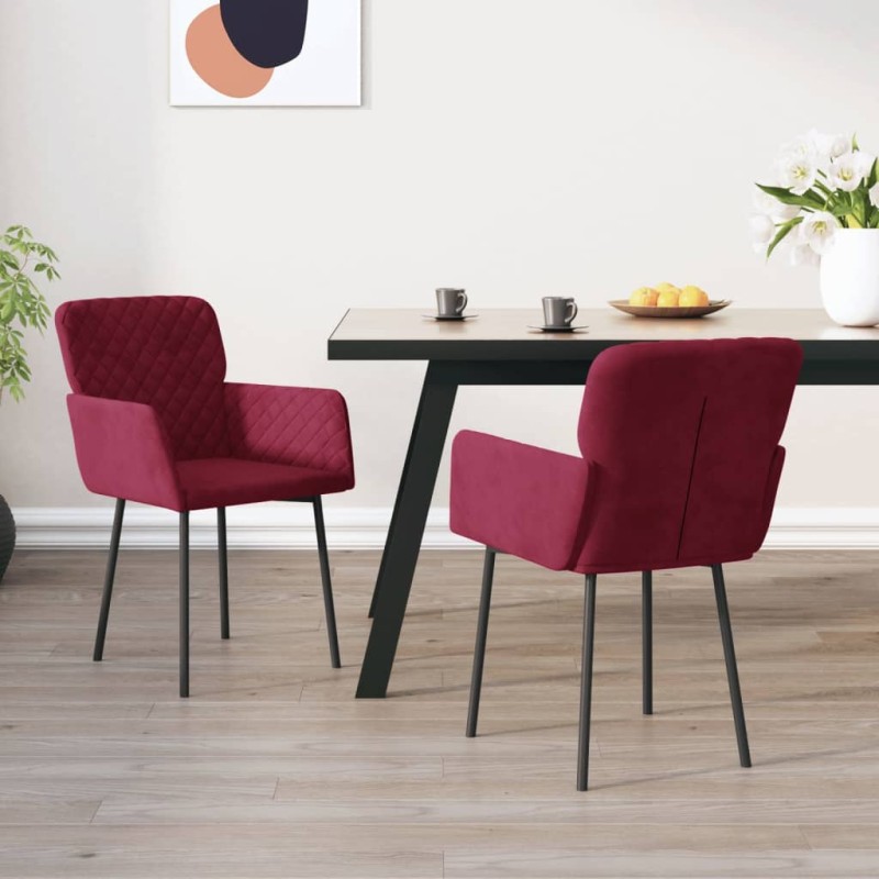 vidaXL Esszimmerstühle 2 Stk. Weinrot Samt vidaXL Esszimmerstühle 2 Stk. Weinrot Samt